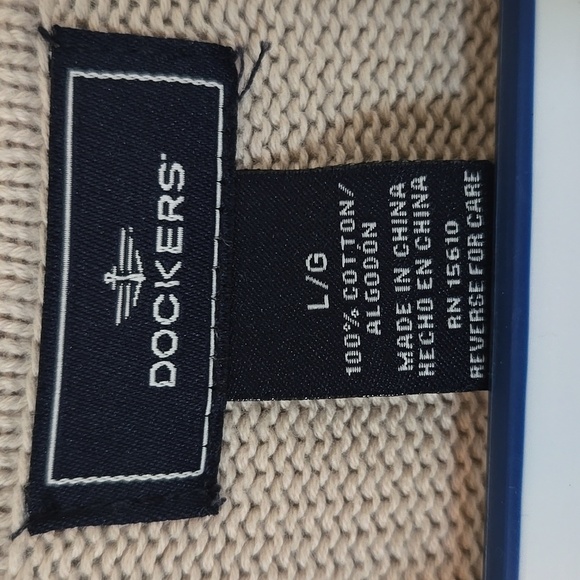 Dockers | Tan & Brown Argyle Print Grandpa Sweater Size Large - Picture 7 of 8